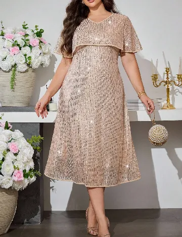 Rochie medie SHEIN CURVE, crem