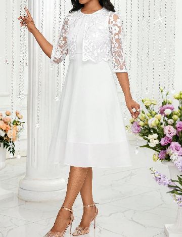 Rochie scurta SHEIN, alb