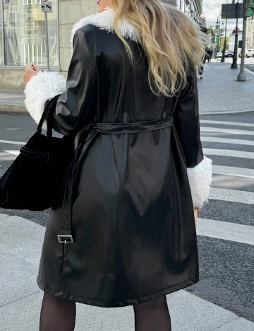 Trench SHEIN CURVE, negru