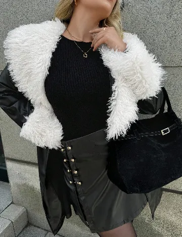 Trench SHEIN CURVE, negru