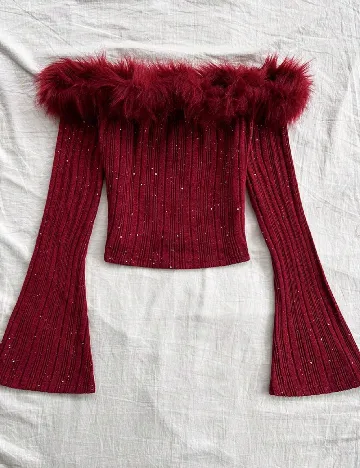 Top SHEIN CURVE, rosu