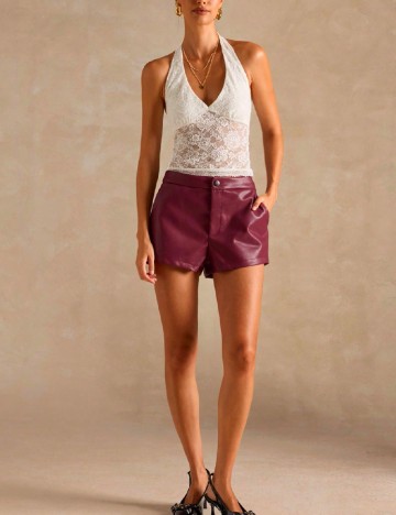 Pantaloni scurti SHEIN, pruna