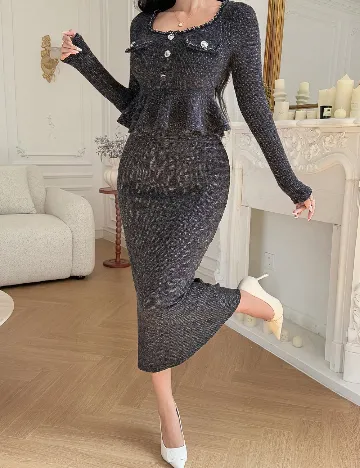 Compleu Dazy, gri inchis