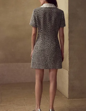 Rochie scurta MOTF, alb/negru