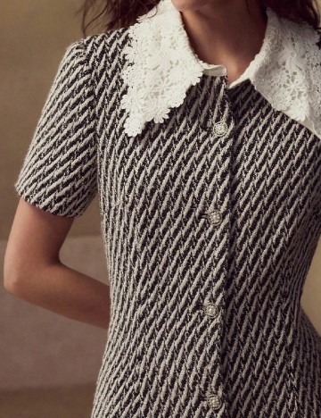 Rochie scurta MOTF, alb/negru