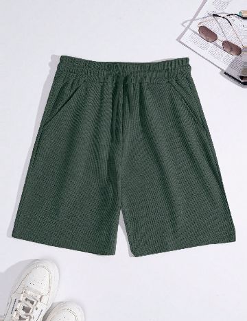 Set Pantaloni scurti 2 perechi SHEIN, negru/verde