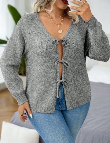 Cardigan SHEIN CURVE, gri