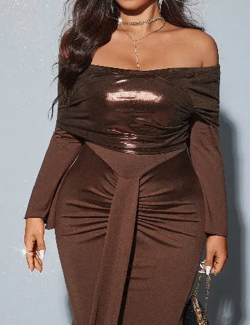 Rochie lunga SHEIN CURVE, maro