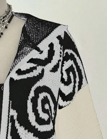 Cardigan SHEIN CURVE, alb/negru