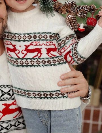 Pulover Shein Kids, alb