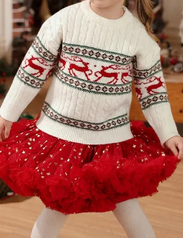 Pulover Shein Kids, alb