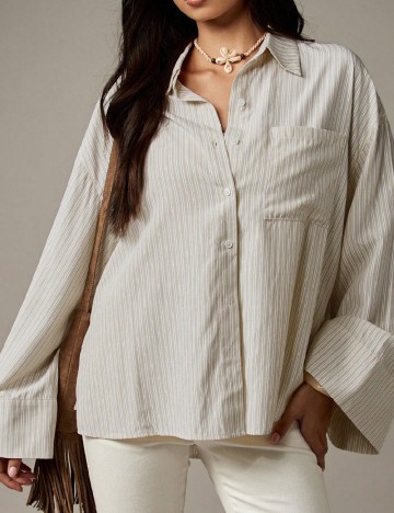 Camasa Missguided, alb/bej