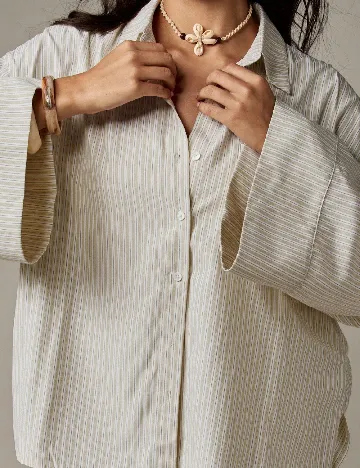 Camasa Missguided, alb/bej