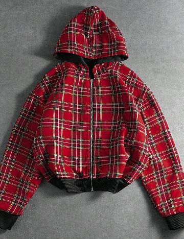 Jacheta reversibila SHEIN, negru/rosu