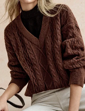 Pulover SHEIN, maro/negru