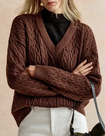 Pulover SHEIN, maro/negru