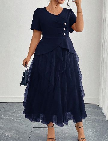 Rochie lunga SHEIN CURVE, bleumarin