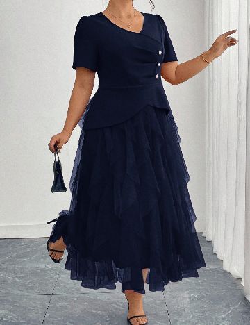 Rochie lunga SHEIN CURVE, bleumarin