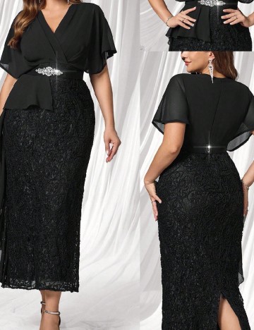 Rochie lunga SHEIN CURVE, negru