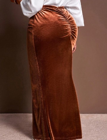 Fusta SHEIN CURVE, maro