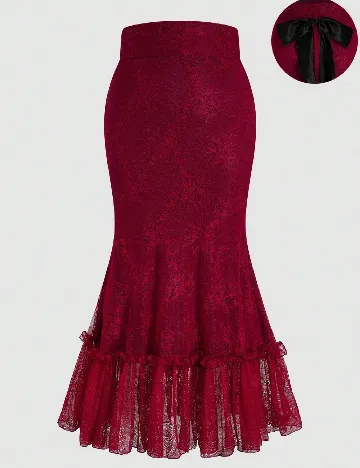 Fusta SHEIN CURVE, rosu
