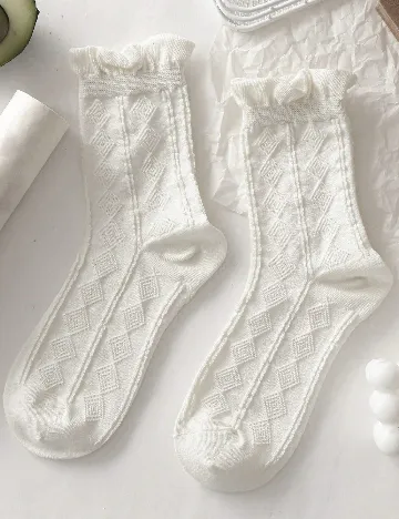 Set sosete 5 perechi Romwe, alb