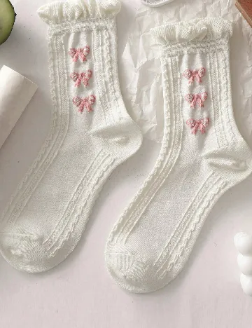 Set sosete 5 perechi Romwe, alb