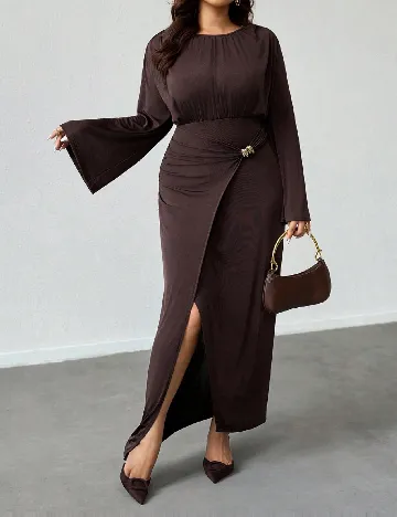 Rochie lunga SHEIN CURVE, maro