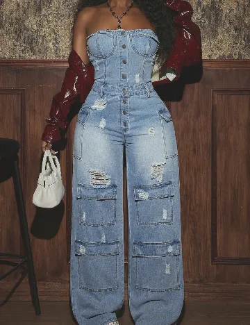 Salopeta SHEIN, albastru