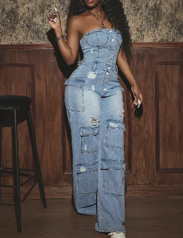 Salopeta SHEIN, albastru