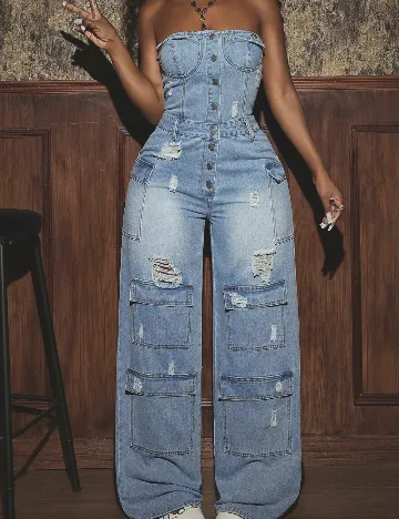 Salopeta SHEIN, albastru