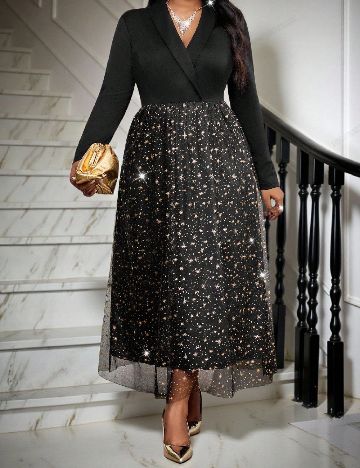 Rochie lunga SHEIN CURVE, negru