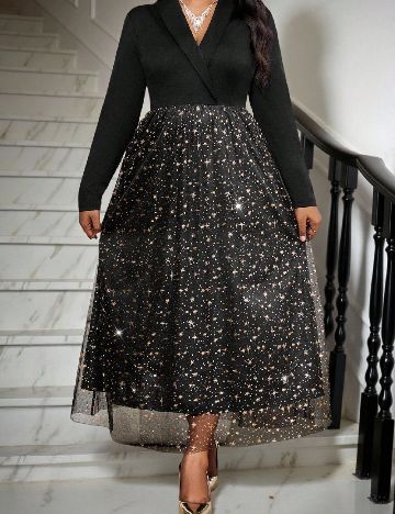 Rochie lunga SHEIN CURVE, negru