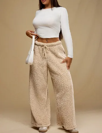 Pantaloni Forever 21 Curve, maro deschis