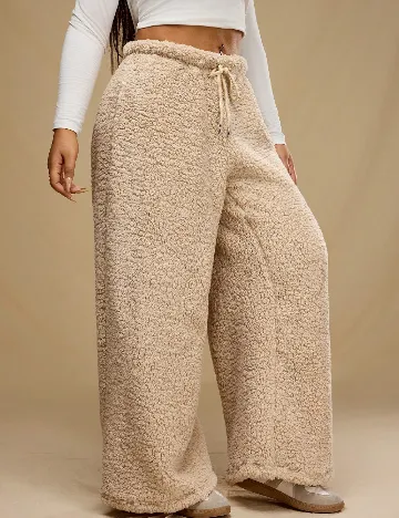 Pantaloni Forever 21 Curve, maro deschis