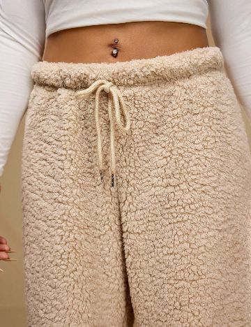 Pantaloni Forever 21 Curve, maro deschis