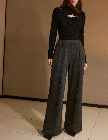 Pantaloni MOTF, gri inchis