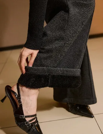 Pantaloni MOTF, gri inchis