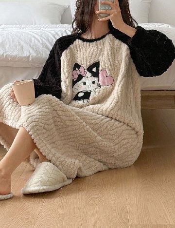 Rochie de noapte SHEIN, crem