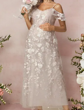 Rochie medie SHEIN Maternity, crem