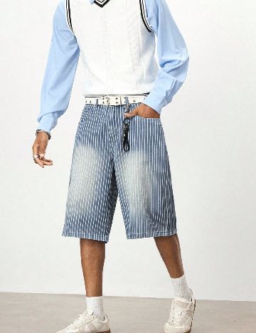 Pantaloni scurti Romwe, albastru