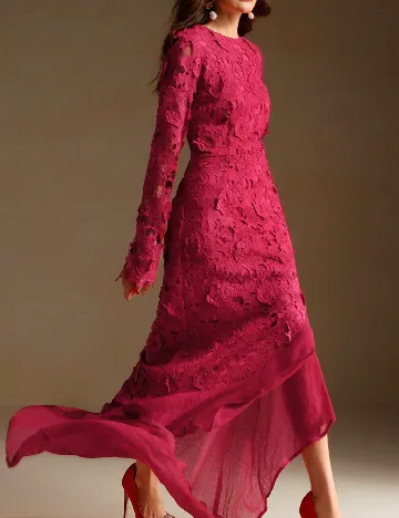 Rochie lunga Anewsta, roz