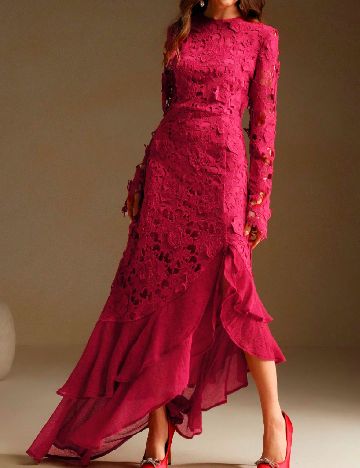 Rochie lunga Anewsta, roz