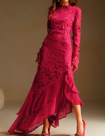 Rochie lunga Anewsta, roz