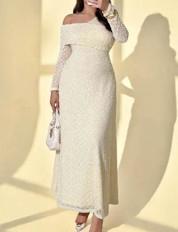 Rochie lunga SHEIN CURVE, galben deschis