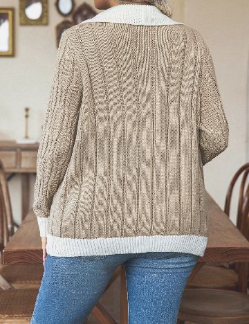 Pulover SHEIN CURVE, maro deschis