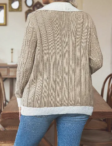 Pulover SHEIN CURVE, maro deschis