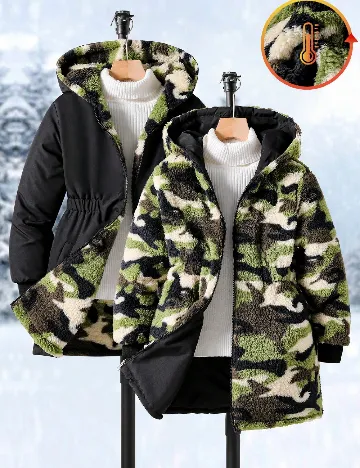 Geaca reversibila Shein Kids, negru