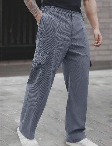 Pantaloni SHEIN Plus Size Men, gri