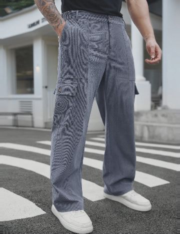 Pantaloni SHEIN Plus Size Men, gri